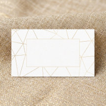 Cartão de visita de quadro de ouro geométrico