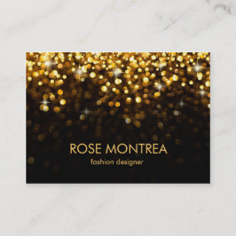 Cartão de visita de queda Dourado e preto de Bokeh