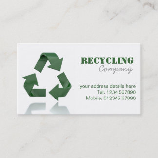 Cartão de visita de Reciclagem Empresa