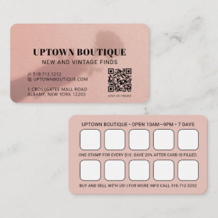 Cartão de visita de Recompensa de Código QR rosa S