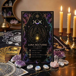 Cartão de Visita de Reiki Celestial de Luxo Místic