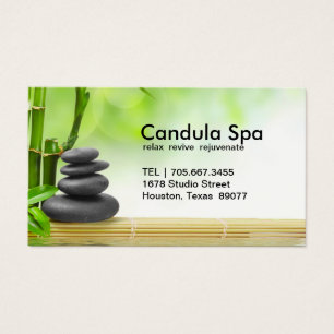 Cartão de visita de relaxamento dos termas