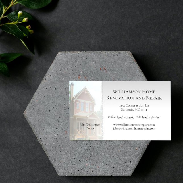 Cartão de visita de Renovação e Reparo Doméstico (Home Renovation and Repair Business Card)