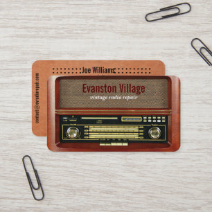 cartão de visita de reparação de rádio vintage