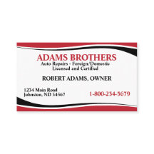 Cartão de visita de reparo automático profissional