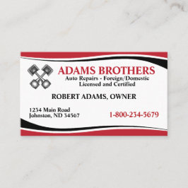 Cartão de visita de reparo automático profissional
