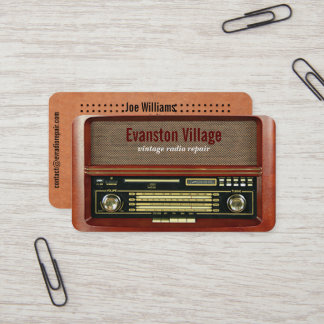 cartão de visita de reparo de rádio vintage