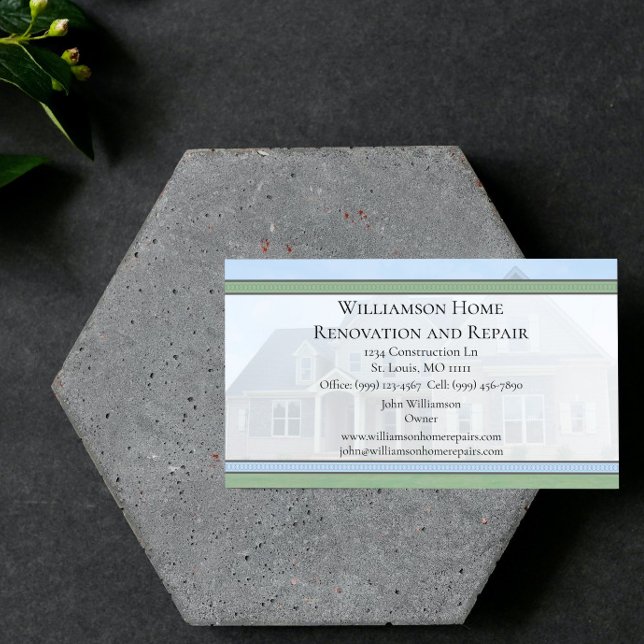 Cartão de visita de Reparo e Renovação Doméstica (Home Repair and Renovation Business Card)
