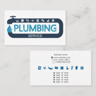 Cartão de visita de reparo e serviço de canalizaçã