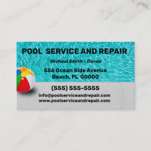 Cartão de visita de reparo e serviço de piscina