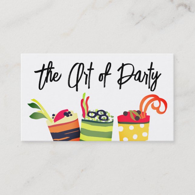 cartão de visita de restauração colorida de chef.. (Frente)