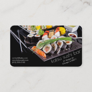 cartão de visita de restaurante bar Sushi