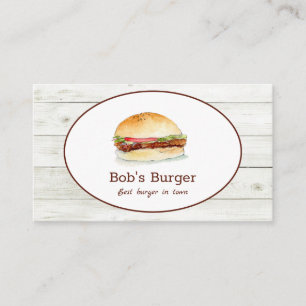 Cartão de visita de restaurante de hambúrguer/ cam