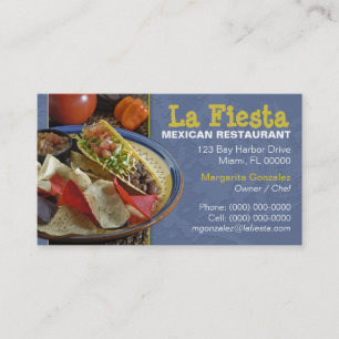 Cartão de Visita de Restaurante Mexicano