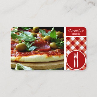 cartão de visita de restaurante pizza