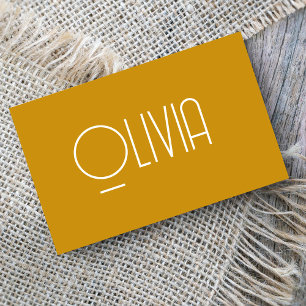 Cartão de visita de retrô amarelo da mostarda mini