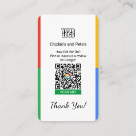 Cartão de visita de Revisão do Google para Pequena