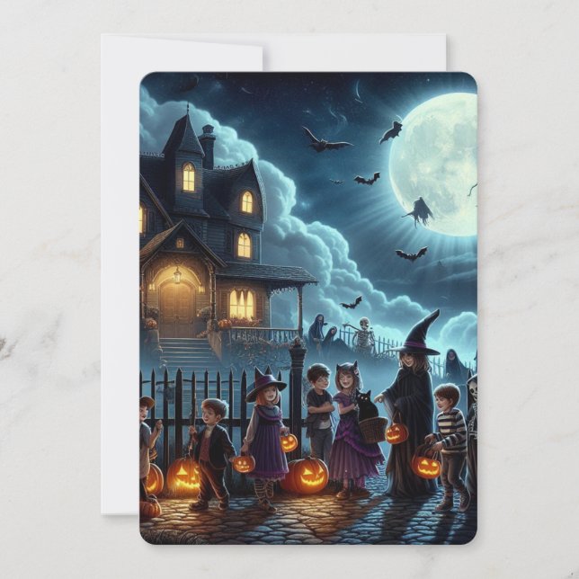 cartão de visita de rico do Halloween (Frente)