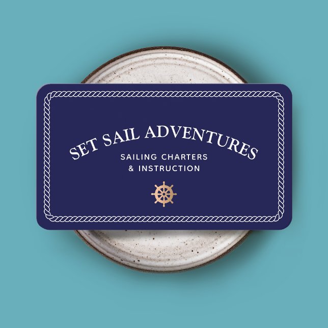 Cartão de visita de roda Dourada de corda náutica (Criador carregado)