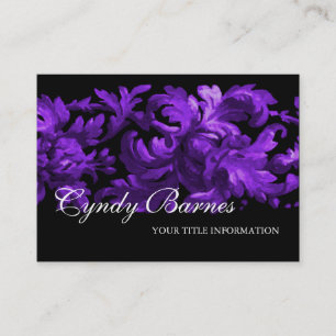Cartão de visita de Rolagem de Acanthus Roxo e Pre