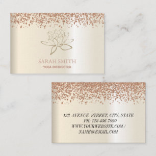 Cartão de visita de rosa de ouro Elegante moderno