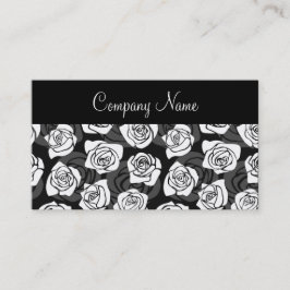 Cartão de visita de rosas brancas e pretas da Vint