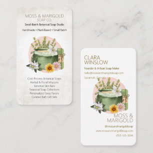 Cartão de Visita de Sabonete Orgânico com Aquarela