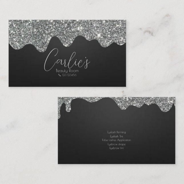 Cartão de visita de sala de beleza personalizada (Frente/Verso)