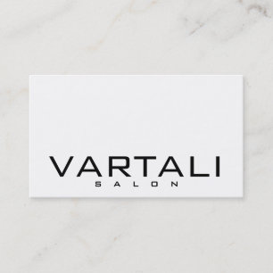Cartão de visita de Salão Branco Negro Comum Mod