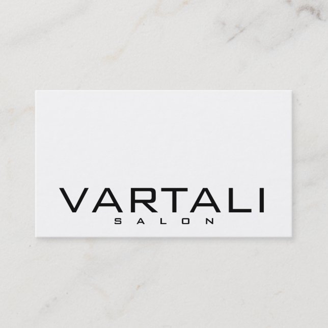 Cartão de visita de Salão Branco Negro Comum Moder (Frente)
