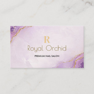 Cartão de Visita de Salão de Unhas Luxuoso Roxo Do