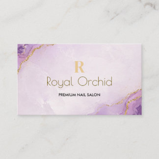 Cartão de Visita de Salão de Unhas Luxuoso Roxo Do