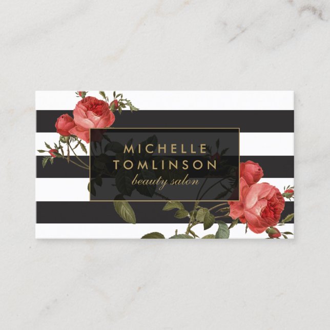 Cartão de visita de Salão II em Strike Rosa vermel (Frente)