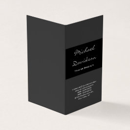 Cartão de visita de Script Clássico de Cinza Preta