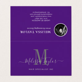 Cartão de visita de Script Elegante Moderno Violet