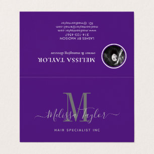 Cartão de visita de Script Elegante Moderno Violet