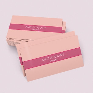 Cartão de visita de Script Girly Rosa Único de Ten