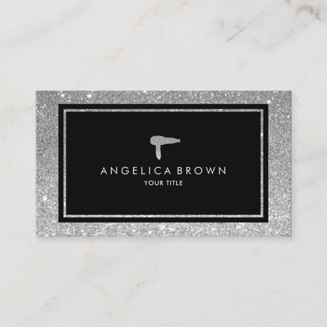 Cartão de visita de Secador de Cabelo com Faux Sil (Frente)