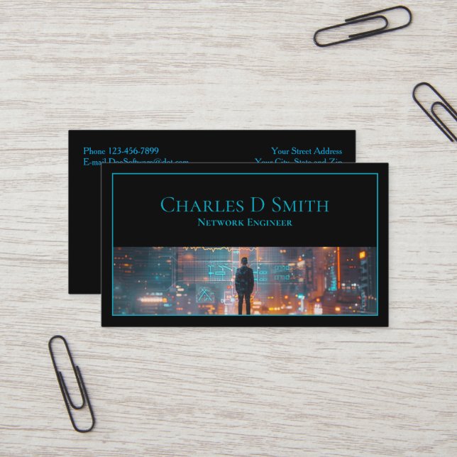 Cartão de visita de segurança cibernética do Engen (Frente/Verso In Situ)