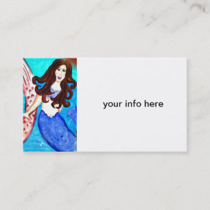 cartão de visita de sereia de brunette