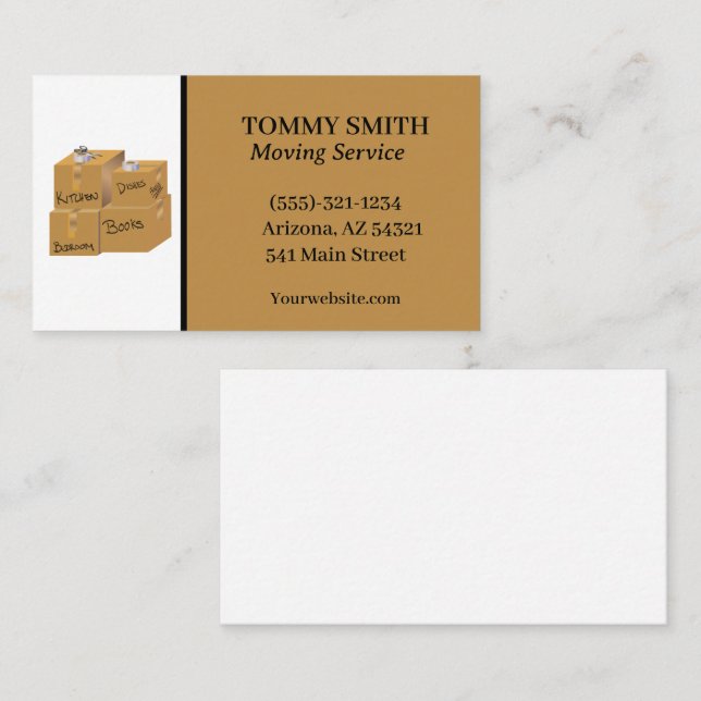 Cartão de visita de Serviço da Empresa de Caixas M (Frente/Verso)