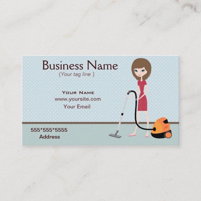 Cartão de visita de serviço de limpeza (Frente)
