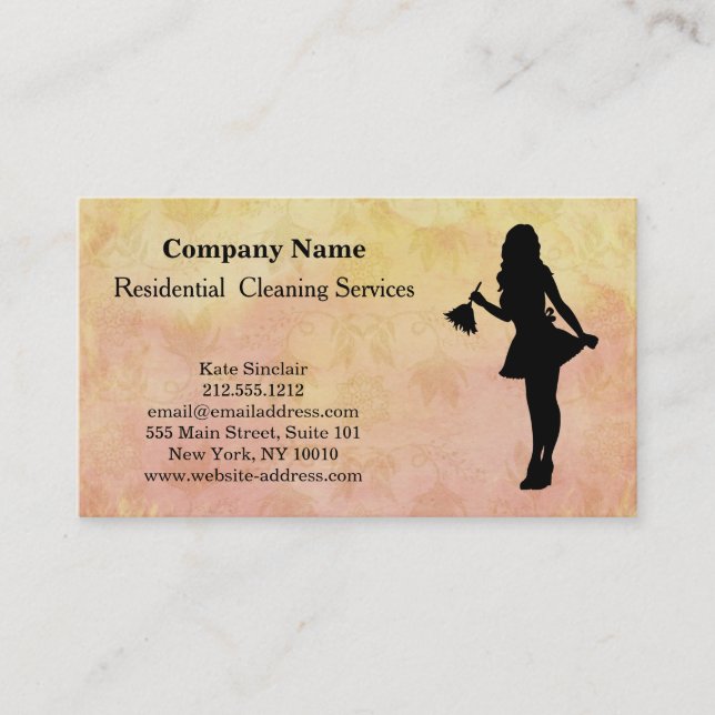 Cartão de visita de Serviço de Limpeza Profissiona (Frente)