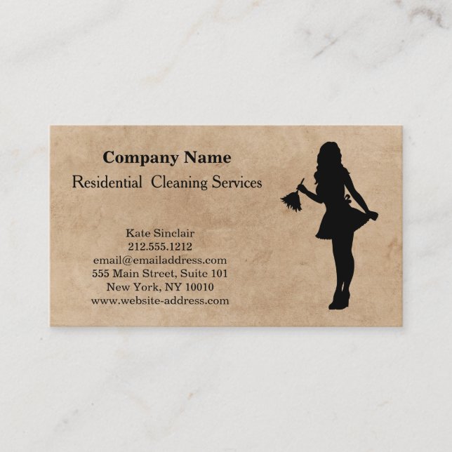 Cartão de visita de Serviço de Limpeza Profissiona (Frente)