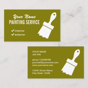 Cartão de visita de serviço de pintura com logotip