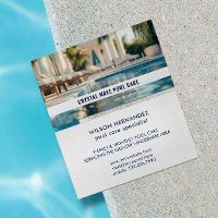 Cartão de visita de Serviço de piscina com Foto Pe