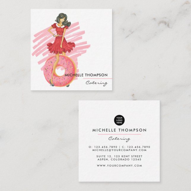 Cartão de Visita de Serviços de Alimentação (Frente/Verso)