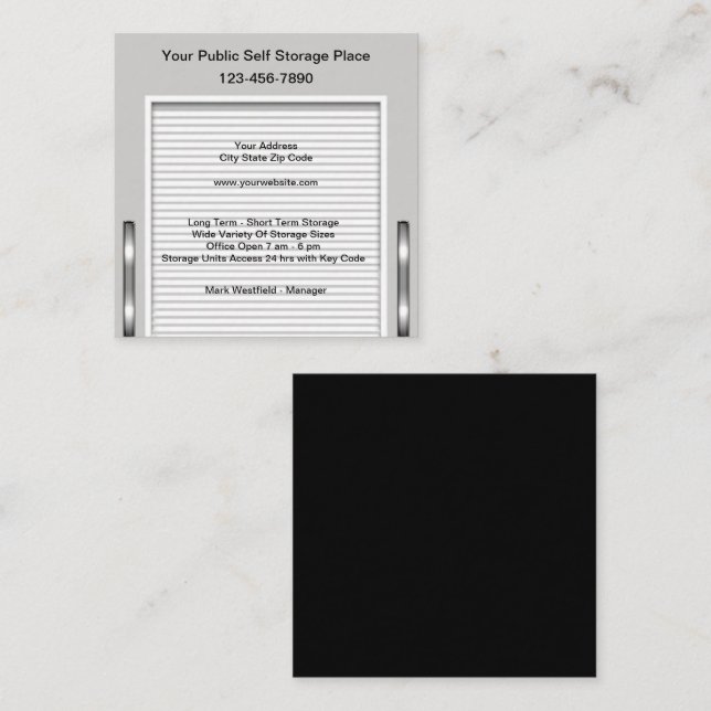 Cartão de visita de Serviços De Autoarmazenamento  (Frente/Verso)