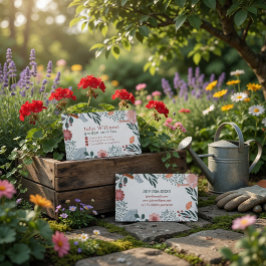 Cartão de Visita de Serviços de Jardim Floral