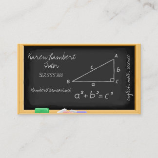 cartão de visita de serviços de tutor de quadro